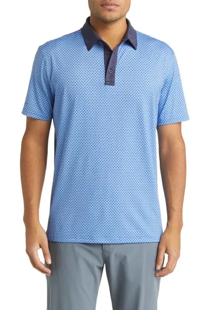 Mizzen + Main Versa Geometric Print Performance Golf Polo In Provence Geo