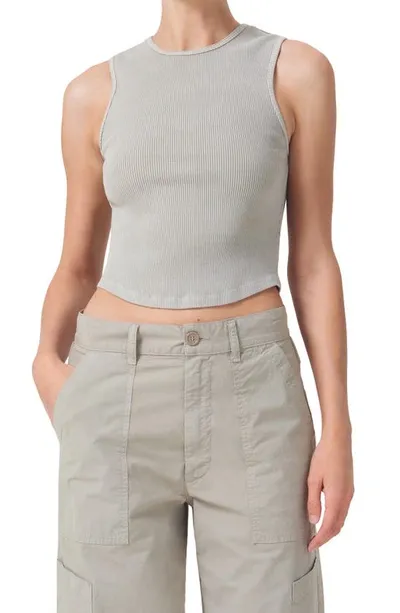 Agolde Nova Cropped Tank Top In Rice Paper