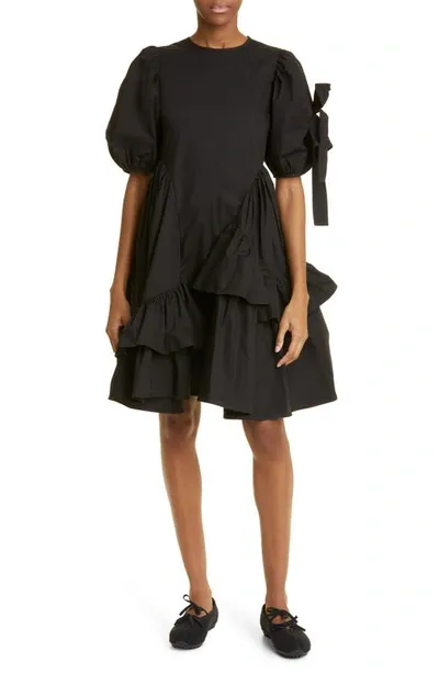 Cecilie Bahnsen Danita Ruffle-trim Mini Dress In Black