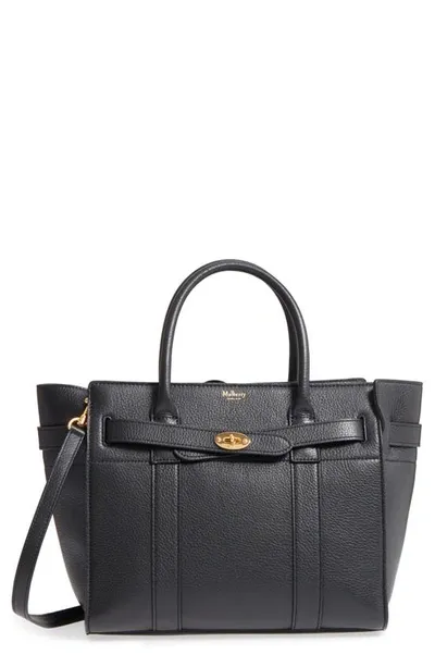 Mulberry Small Zipped Bayswater Leather Satchel In Black  