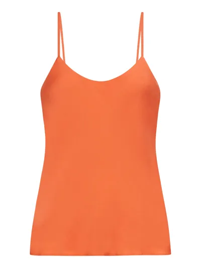 Max Mara Pianoforte Oboli Slip Top In Yellow & Orange