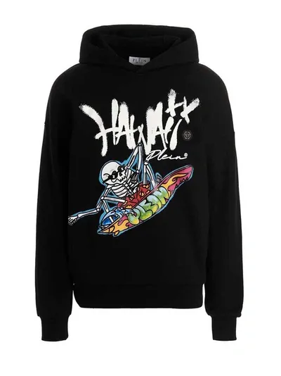 Philipp Plein Graphic-print Pullover Hoodie In Black