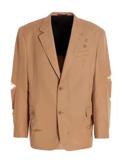 Doublet Blazer Destroyed Tailored In Beige