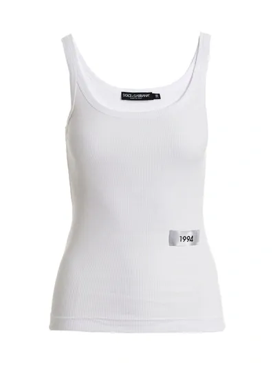 Dolce & Gabbana Ribbed Tank Top In White