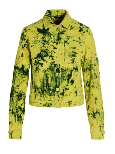 Ferrari Tie-dye Denim Jacket In Yellow