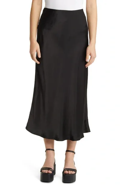 Max Mara Blando Satin Slip Skirt In 005 Black