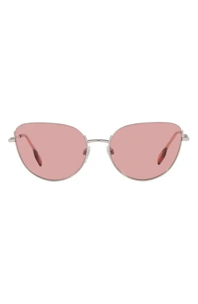 Burberry Harper 58mm Cat Eye Sunglasses In Light Violet