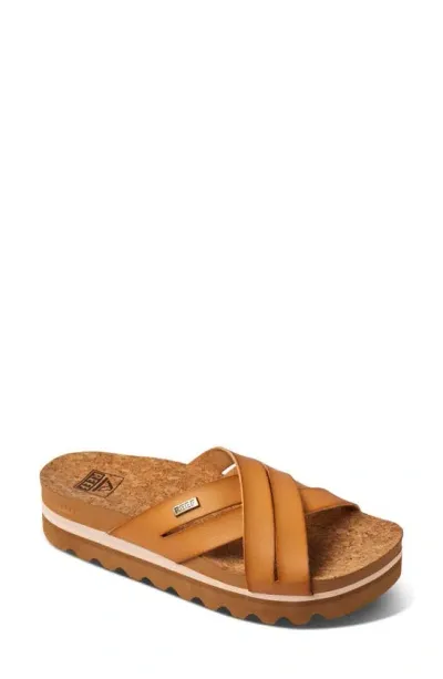 Reef Cushion Bloom Hi Slide Sandal In Brown