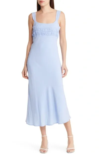 Sophie Rue Shirred Cami Dress In Blue Hydrangea