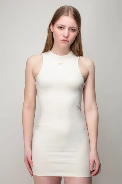 Off-white Sleek Rowing Logo-print Minidress In White