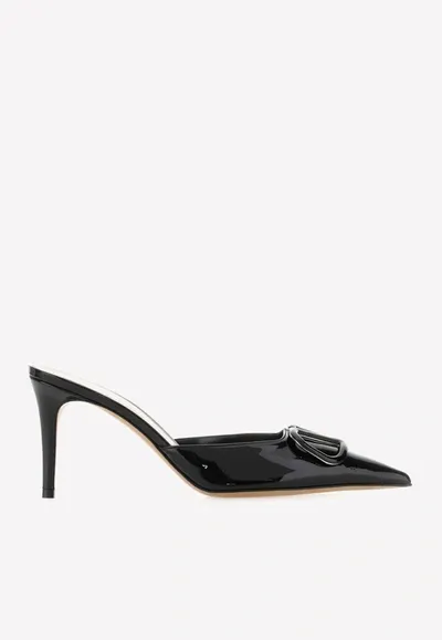 Valentino Garavani Vlogo Pointed Toe Mules In Black