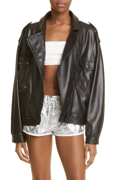 Tom Ford New Plongé Leather Biker Jacket In Black