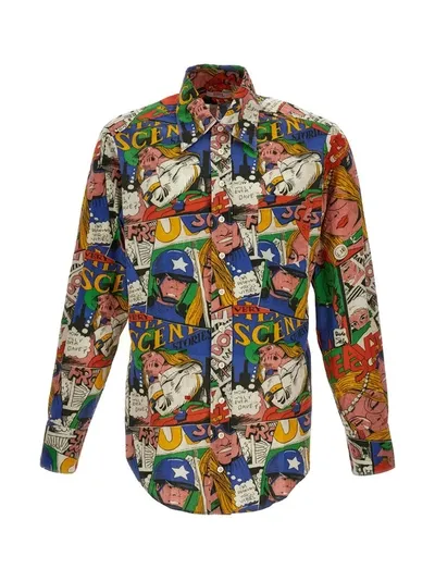 Erl 'comic Print Button-down Collar Shirt' In Multicolor