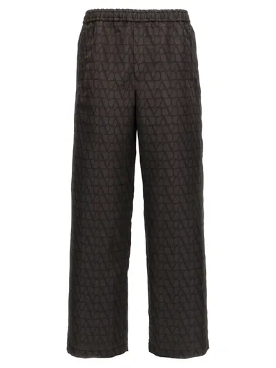 Valentino Toile Iconographe Pants Black In Brown