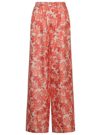 Max Mara Umile Printed Straight Pants In Peach