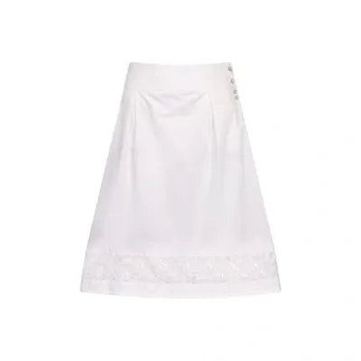 Gucci White Cotton Skirt