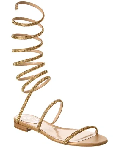 René Caovilla Supercleo Embellished Satin Sandals In Gold