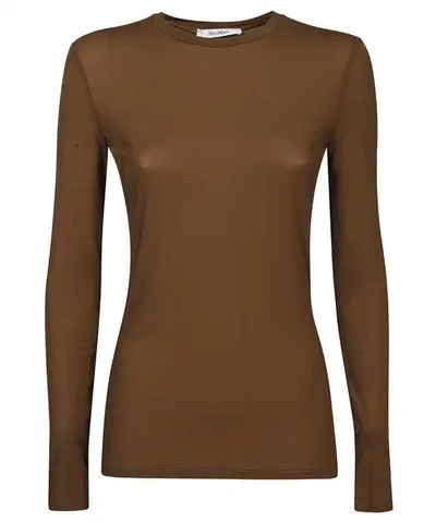 Max Mara Gazza Long Sleeve T-shirt In Brown