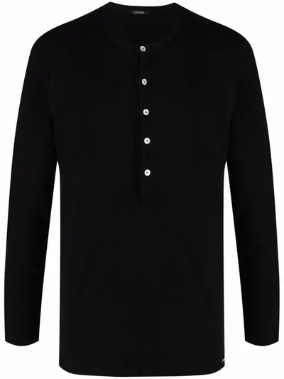 Tom Ford Henley Shirt. Clothing In Black