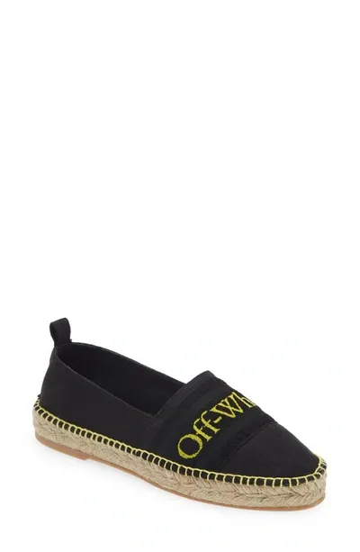 Off-white Logo-embroidered Espadrilles In Schwarz