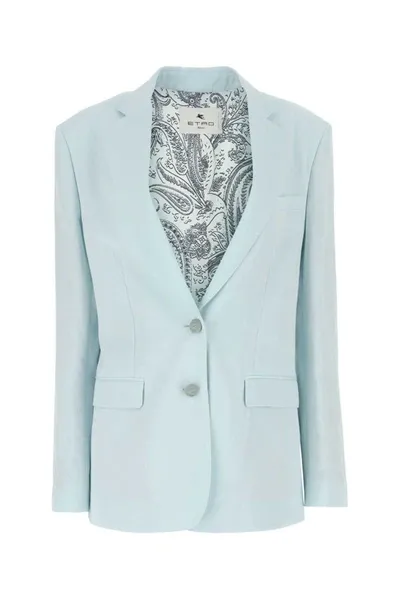 Etro Single-breasted Blazer In Blue