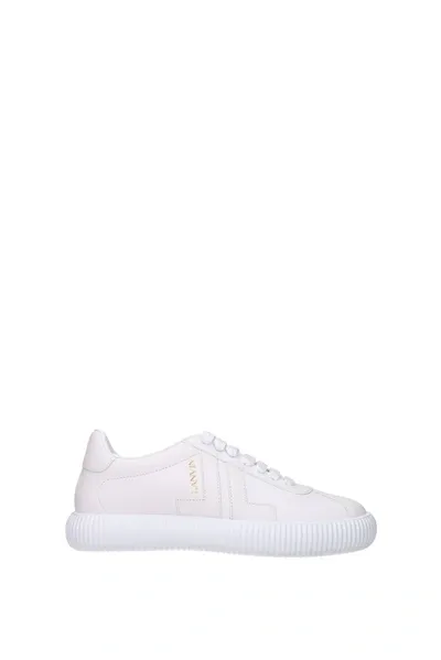 Lanvin Glen Leather Low-top Sneakers In White