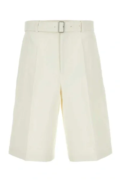 Jil Sander Bermuda In White