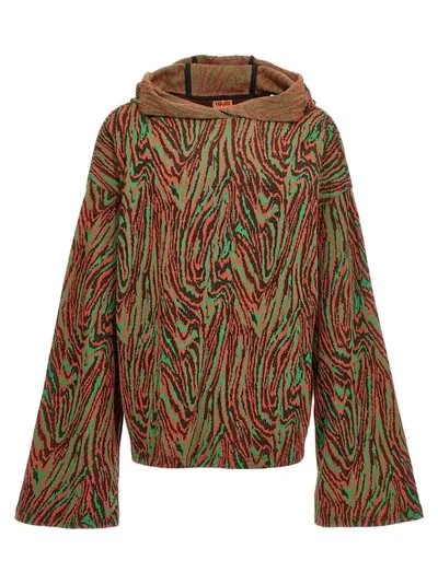 Vitelli Multicolor Flow Jacquard Hooded Sweater