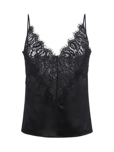 L Agence Priya Lace Camisole Tank In Black