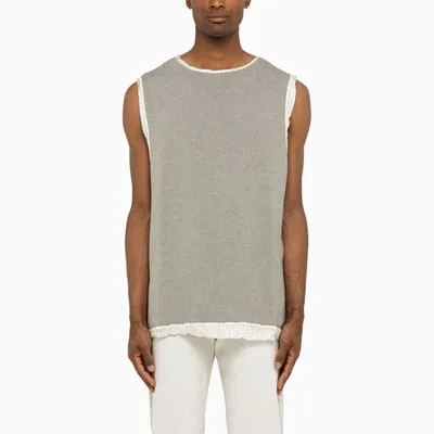 Hed Mayner Gray Rib Vest In Grey