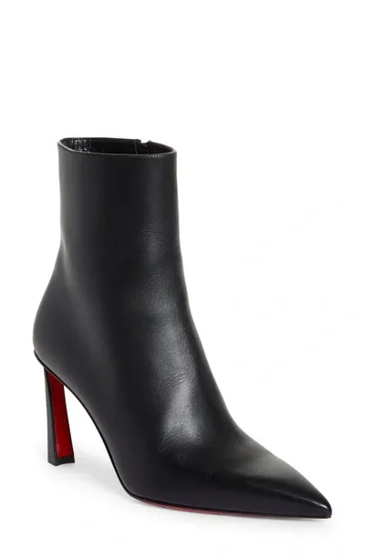 Christian Louboutin Condora Calfskin Red Sole Booties In Black