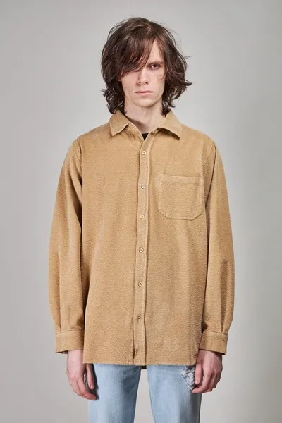 Erl Cotton Corduroy Shirt In Neutrals