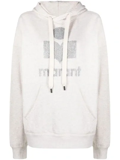 Isabel Marant Étoile Logo Print Hoodie In White