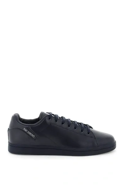 Raf Simons Orion Cuir Bross Noir In Blue