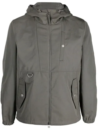 Snow Peak High-neck Hooded Jacket In Khaki