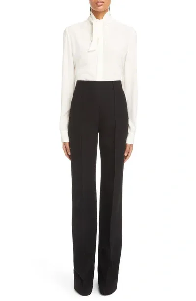 Chloé Grommet-collar Tie-neck Blouse In Buttercream