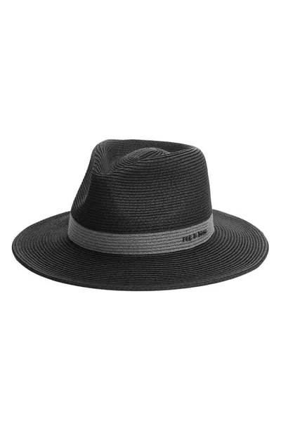 Rag & Bone City Straw Fedora In Black