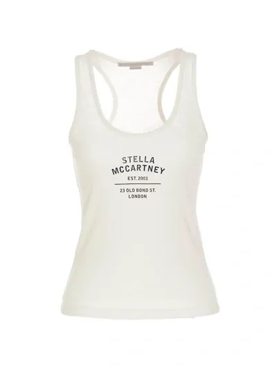 Stella Mccartney Stella Mc Cartney Logo Print Racerback Top In White