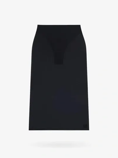 Courrèges Sheer Pencil Midi Skirt In Black