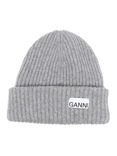 Ganni Wool Beanie In Multicolour