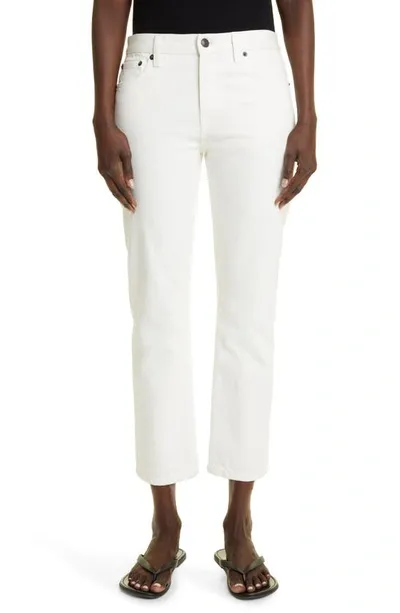 The Row Goldin Ankle Slim Straight Leg Jeans In White