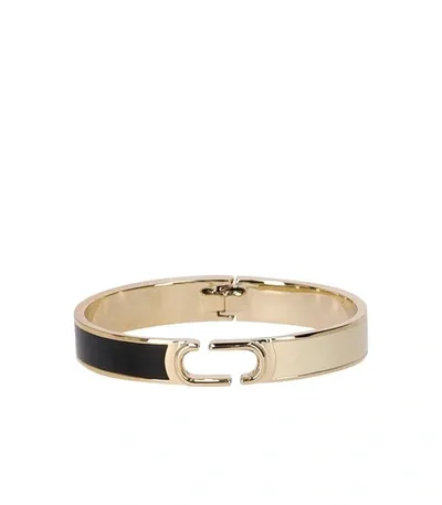 Marc Jacobs J Marc Hinge Bangle Bracelet In Black