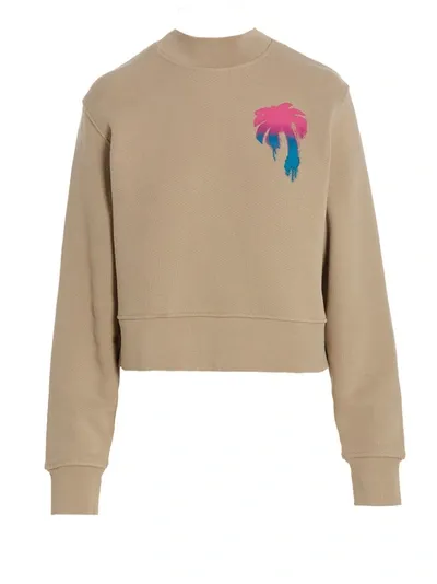 Palm Angels I Love Pa Sweatshirt In Beige