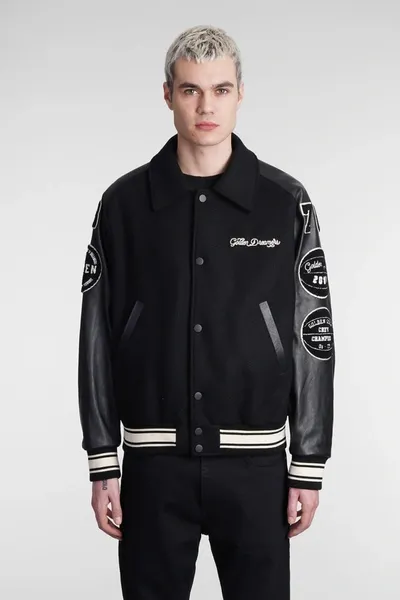 Golden Goose Deluxe Brand Logo Embroidered Jacket In Black