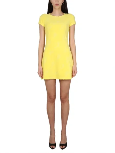 Dsquared2 Mini Choker Dress In Yellow