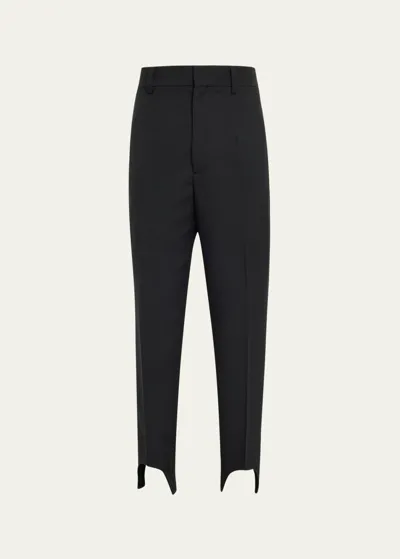 Random Identities Tapered Stirrup Trousers In Black