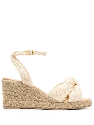 Stuart Weitzman Padded Wedge Espadrilles In Neutrals