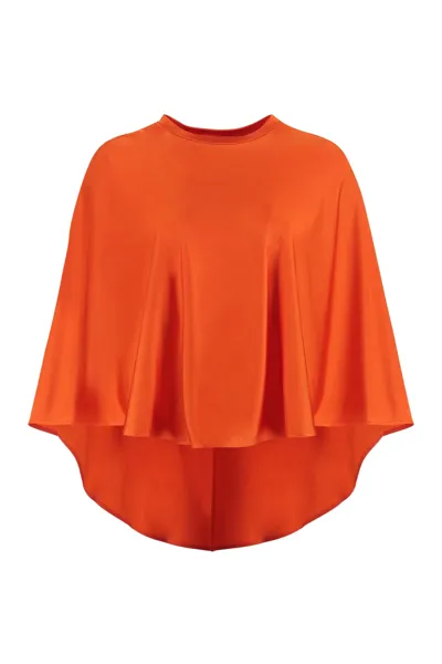 Stella Mccartney Cropped Cape Top In Orange