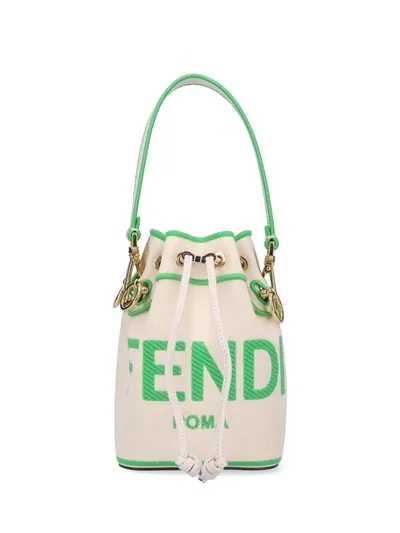 Fendi Small Mon Tresor Bucket Bag In White