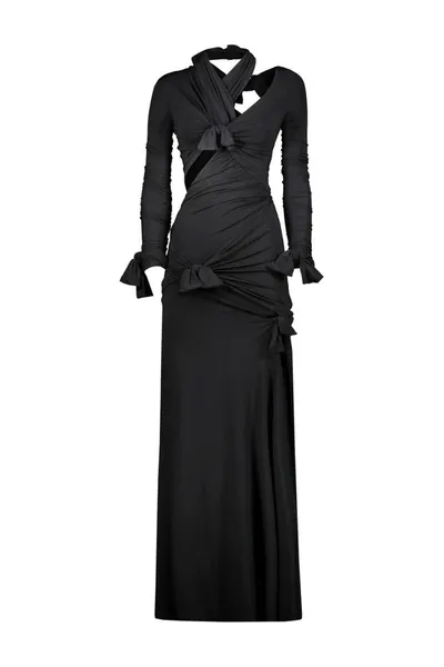 Balenciaga Stretch Jersey Knot Gown In Black